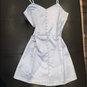 Blue Satin mini dress